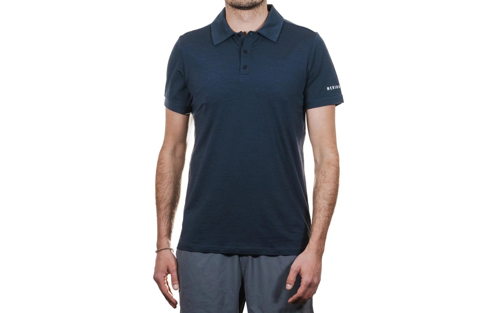 Merino & More Camicia a maniche corte Polo L, Bleu foncé