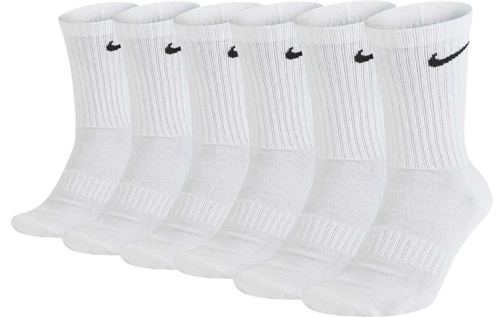 NIKE Chaussettes Nike Cushioned Training Crew 6-Pack 42 - 46, Blanc