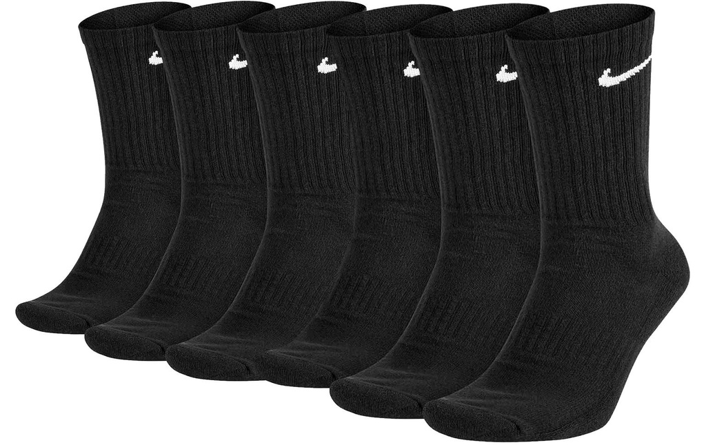 NIKE Chaussettes Nike Cushioned Training Crew 6-Pack 42 - 46, Noir