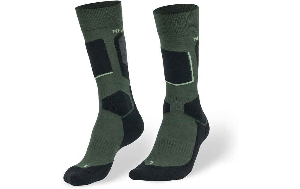 Merino & More Calze da trekking Unisexe 35-38, Vert