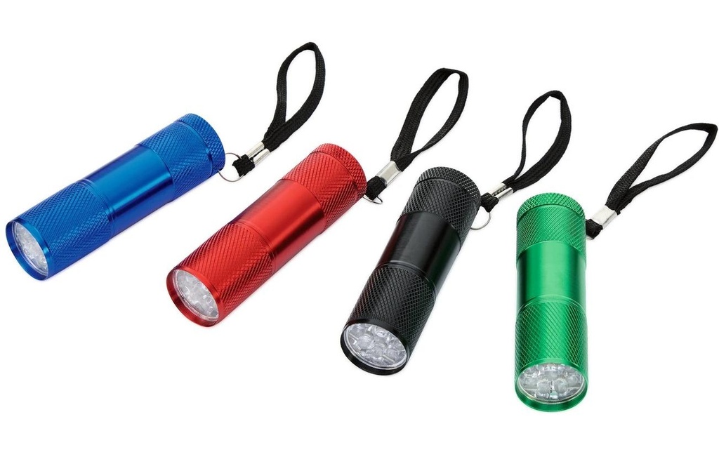 EASYmaxx Mini-lampe de poche 4.5 V Lot de 4 bleu/noir/rouge/vert