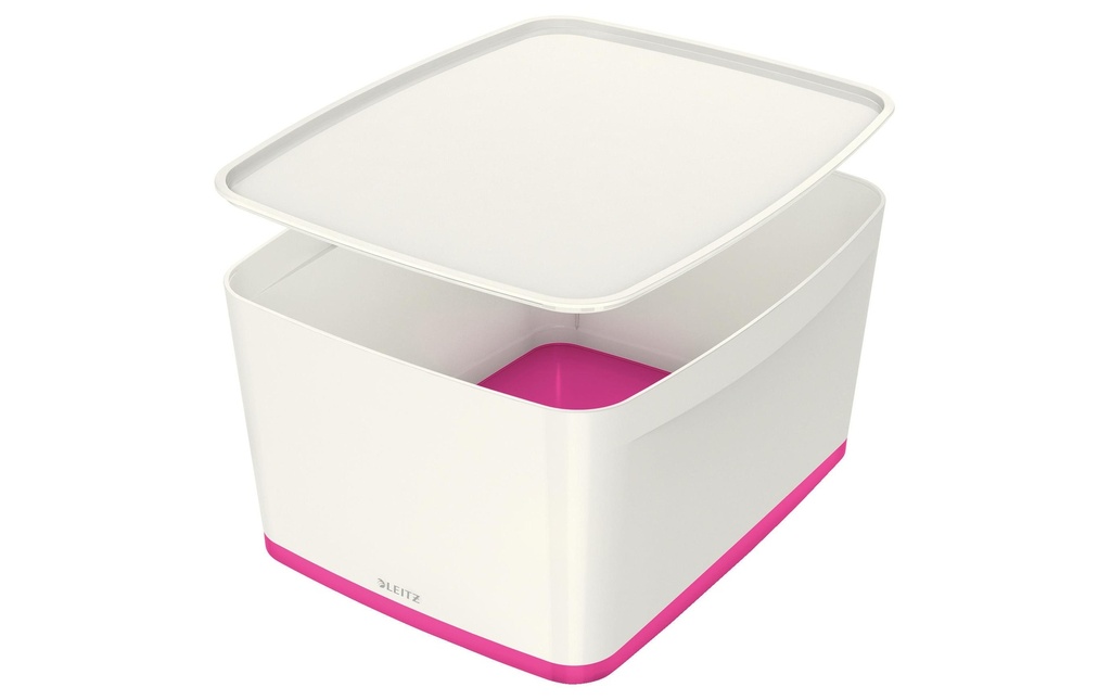 LEITZ MyBox av.couv.18l, blanc/pink