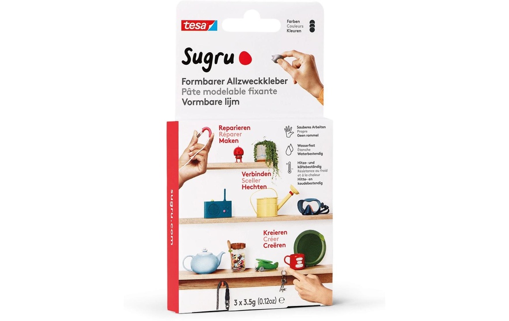 Sugru by Tesa Colle polyvalente moulable 3 x 3,5 g, noir