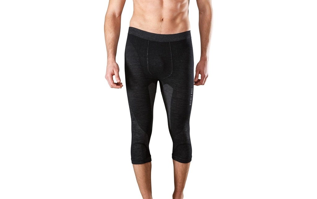 Merino & More Caleçon fonctionnel 3/4 pour hommes M, Noir
