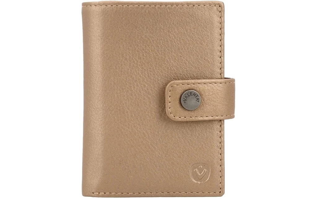 Valenta Card Wallet Leather MagSafe Luxe Metallic Sand