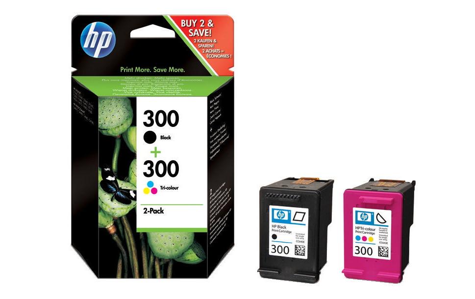 HP HP cart.d'encre 300 bk+c/m/y (2 pces)