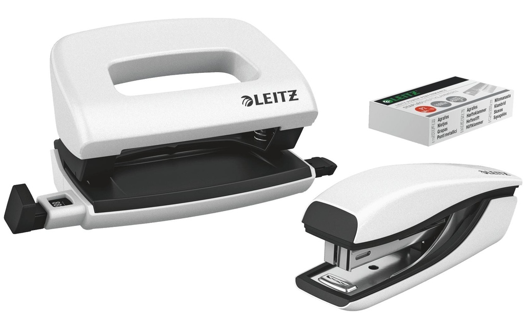LEITZ perfo&agraf. Mini WOW blanc (2 pces)