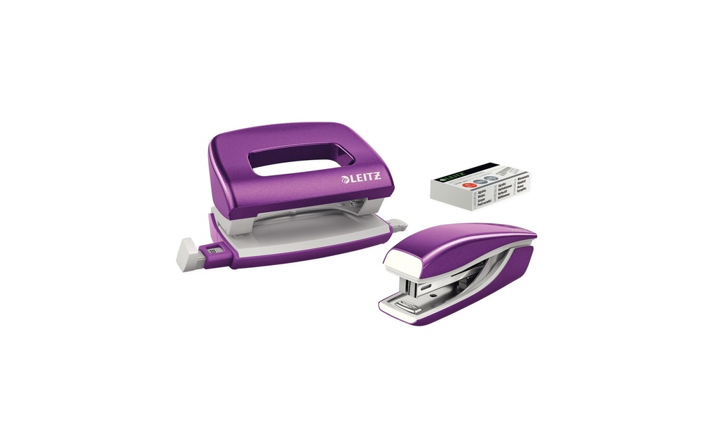 LEITZ Perfo.&agraf.Mini WOW violet (2 pces)