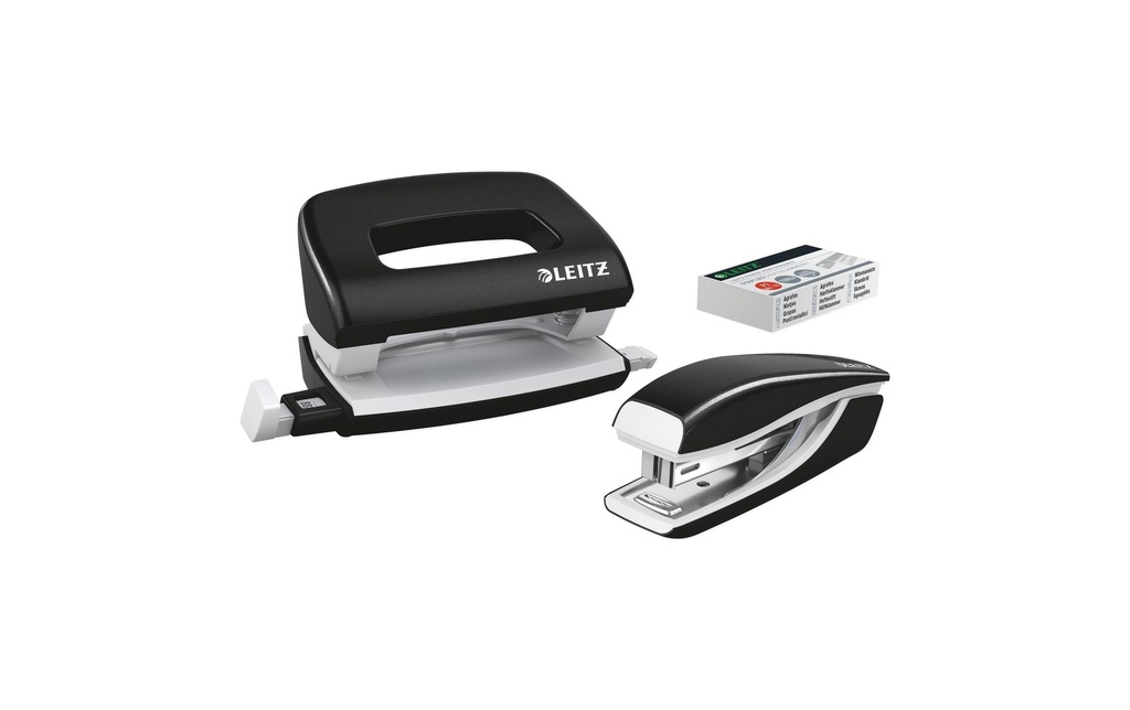 LEITZ Perf.&agraf.Mini WOW noir (2 pces)