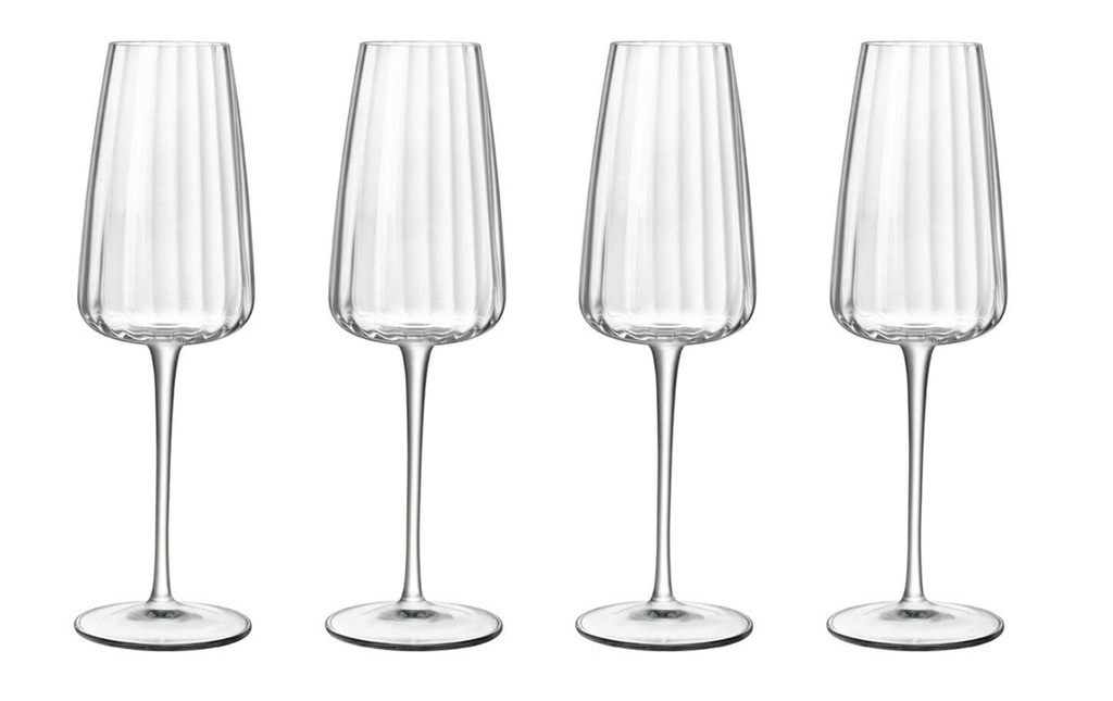 Luigi Bormioli Verre à champagne Optica 21 cl, 4 pièces, Transparent