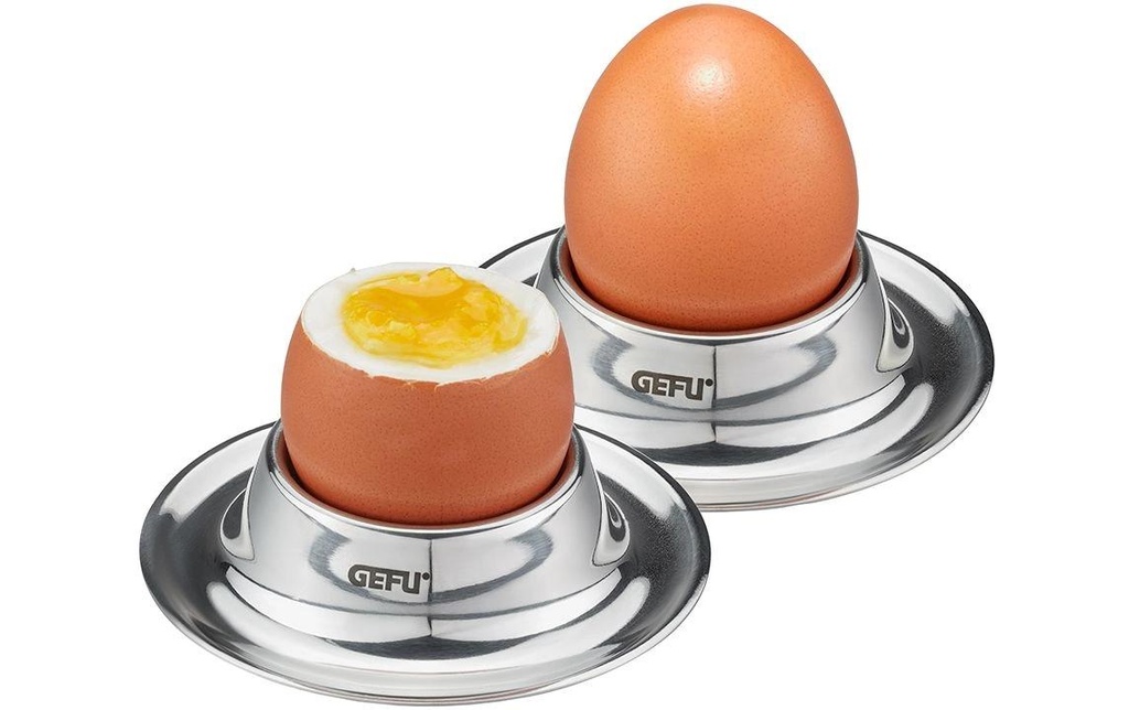 GEFU Coquetier Ovo Argent, 2 pièces