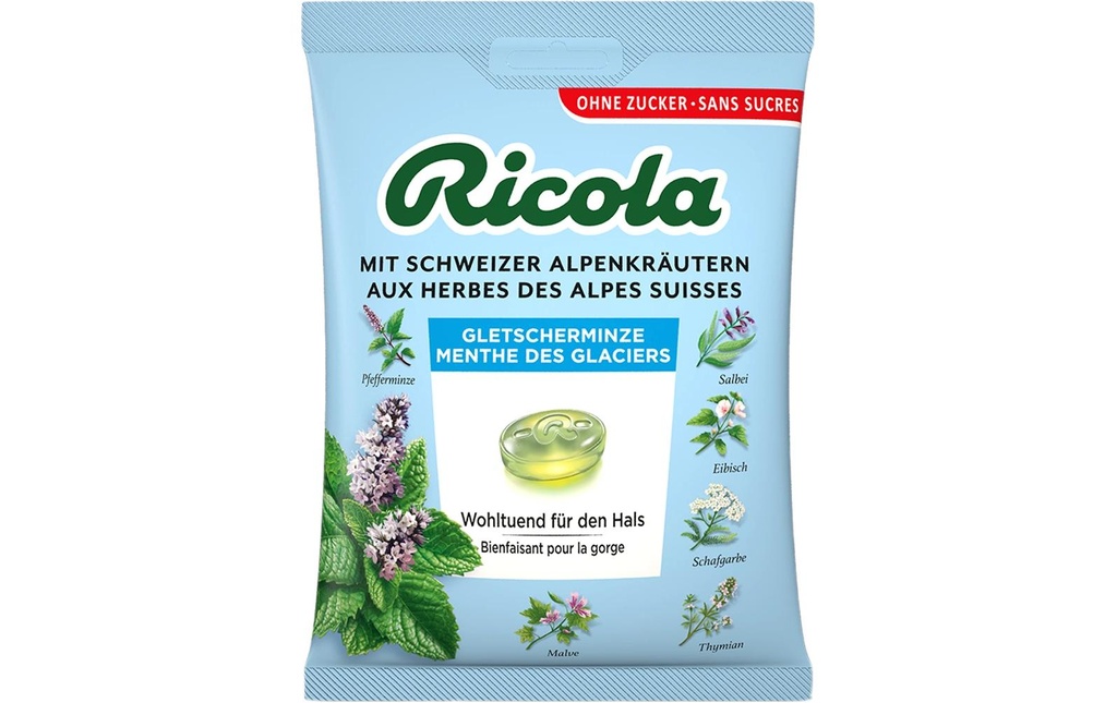 Ricola Bonbons Sachet de menthe glaciale 125 g