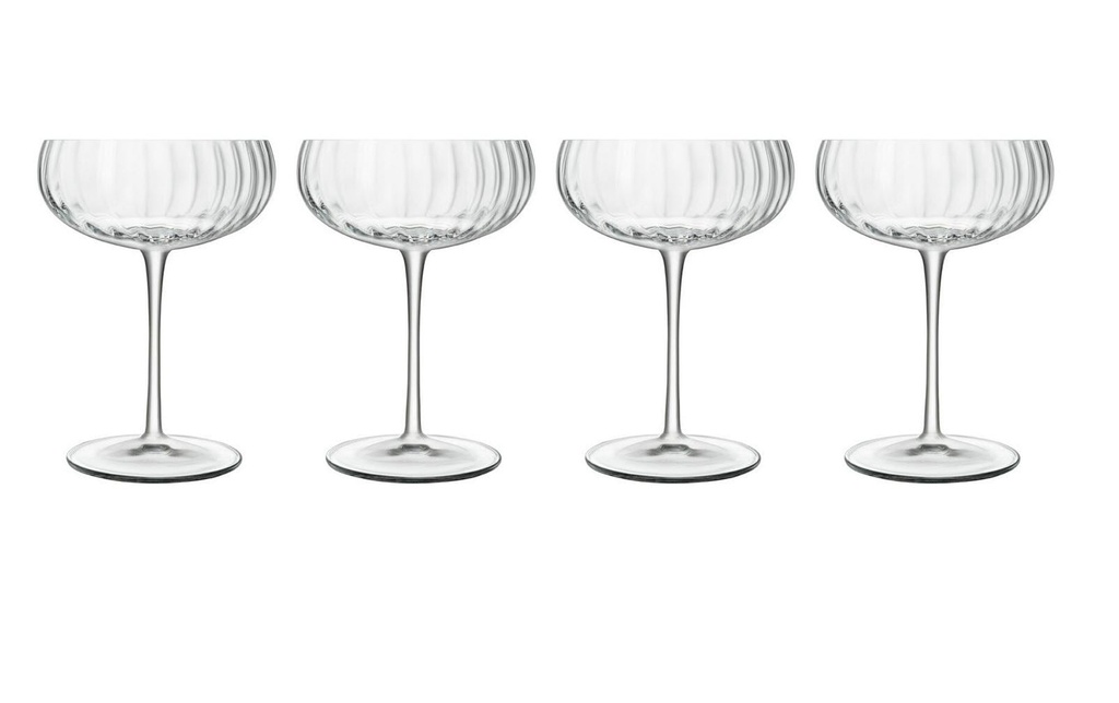 Luigi Bormioli Verre à Champagne Optica 30 cl, 4 pièces, Transparent