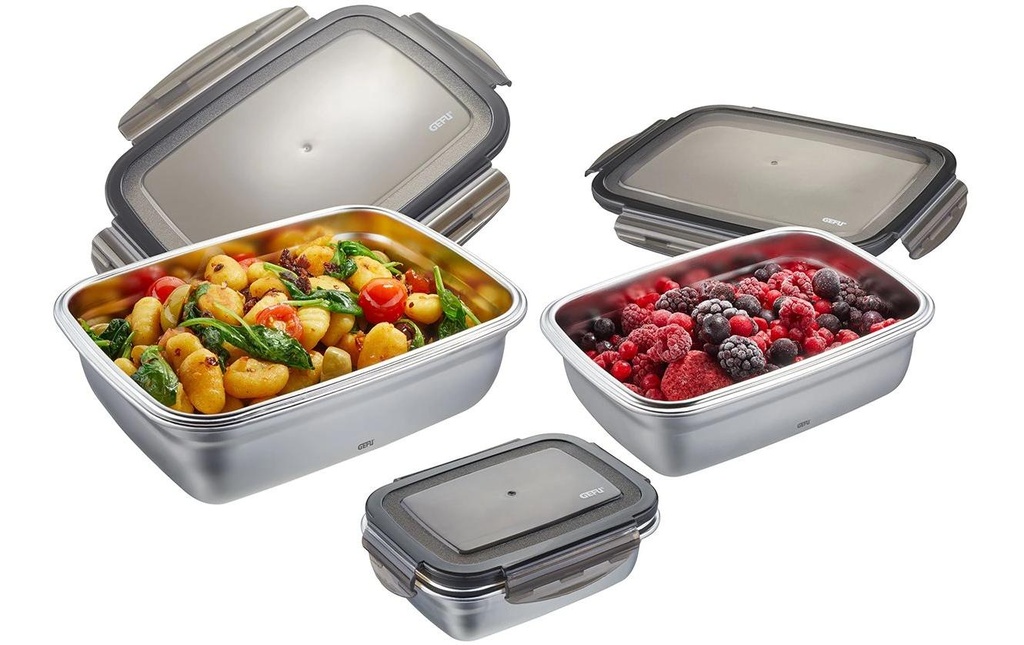 GEFU Boîte à provisions Preppo 1.8 l, argent