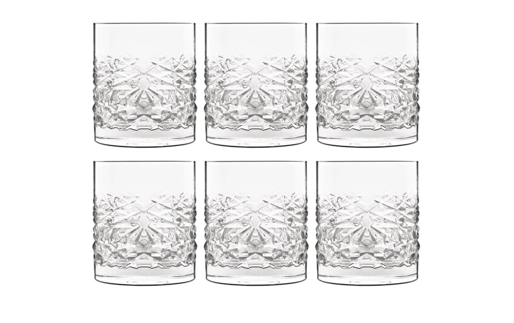 Luigi Bormioli Verre à whisky Mixology Textures 38 cl, 6 pièces. Transparent