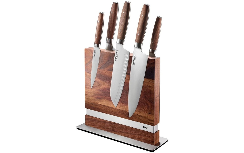 GEFU Bloc de couteaux Enno Argent/marron, 22 x 9 cm