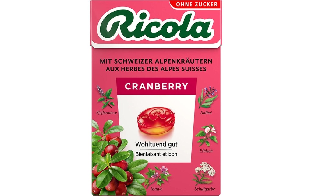 Ricola Bonbons Boîte à cranberries 50 g