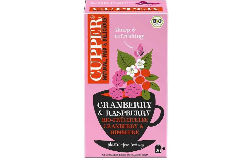 Cupper Sachet de thé Bio Cranberry Raspberry 20 pièces