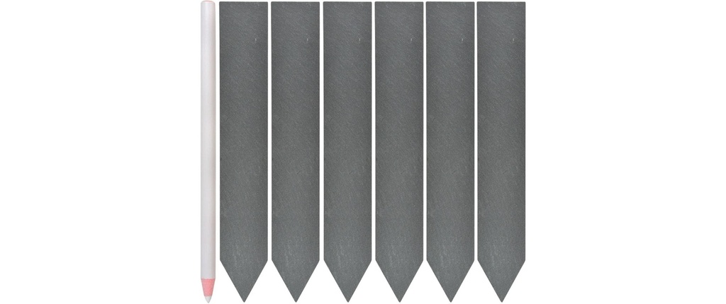 Esschert Design Set de 6 étiquettes à planter Étiquettes pour plantes en ardoise Anthracite