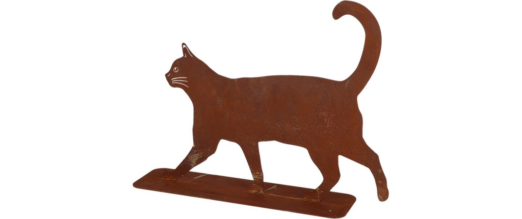 Esschert Design Figure décorative Chat marchant Aspect rouille Acier de construction 36.8 x 10 x 31 cm