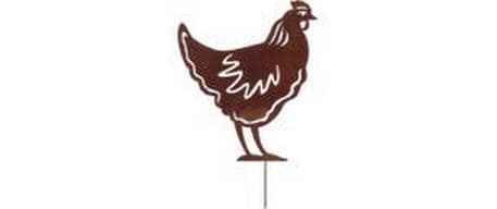 Esschert Design Figure décorative Poulet Fiche de jardin Poulet aspect rouille Acier de construction