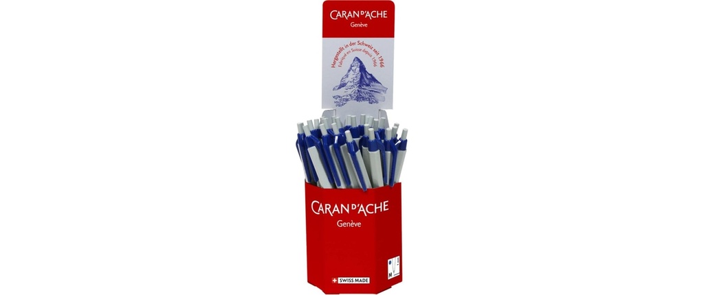 Caran d'Ache Stylo bille 825, Bleu / Noir / Rouge, 30 pièces