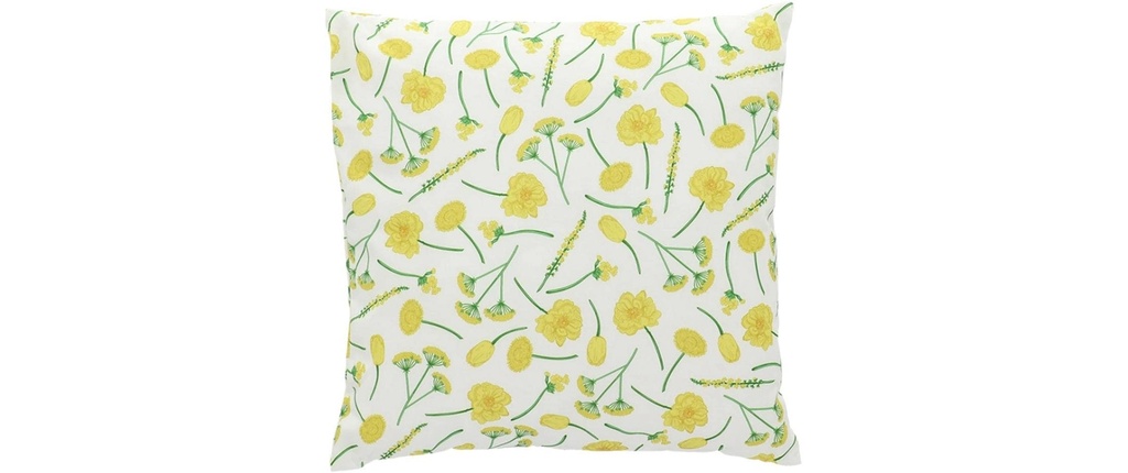 Esschert Design Coussin d'extérieur fleurs 49 x 49 cm, Jaune