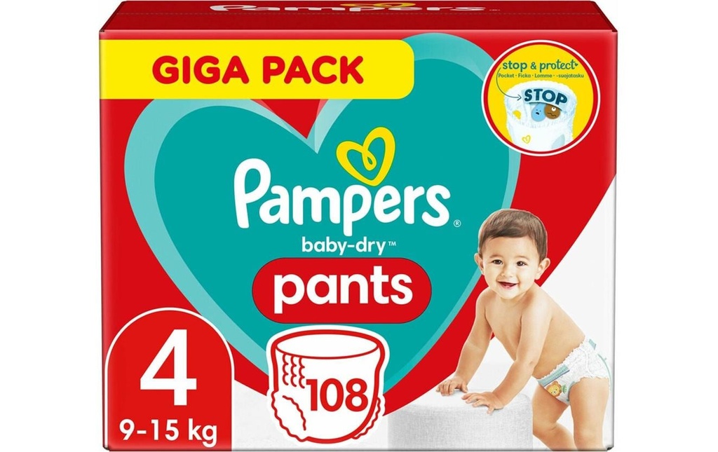 Pampers Couches Baby Dry Nappy Pants Taille 4