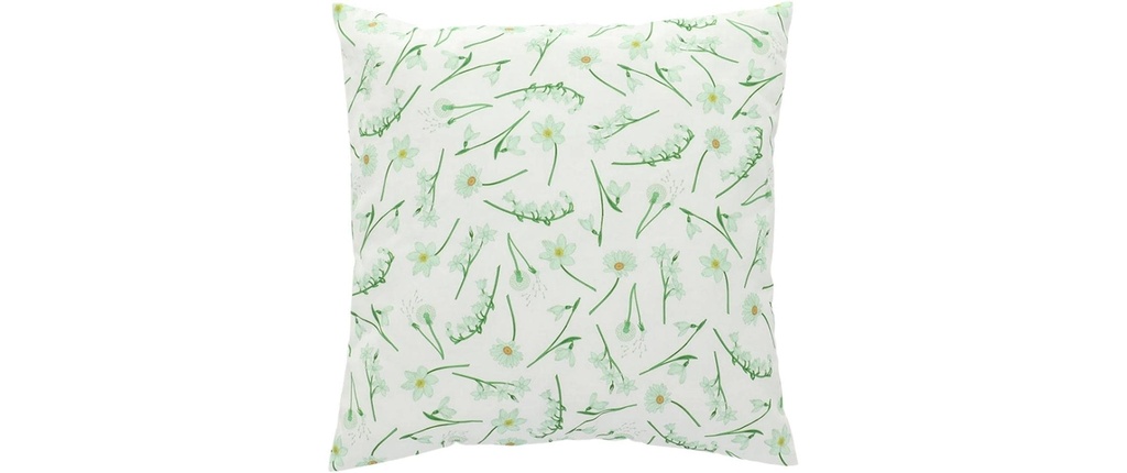 Esschert Design Coussin d'extérieur fleurs 49 x 49 cm, Blanc