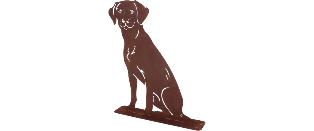 Esschert Design Figure décorative Chien assis Acier de construction aspect rouille 40 x 10 x 56 cm