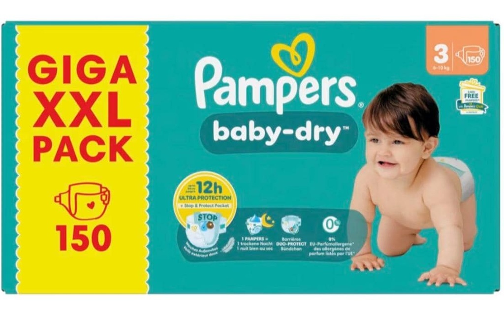 Pampers Couches Baby Dry Taille 3