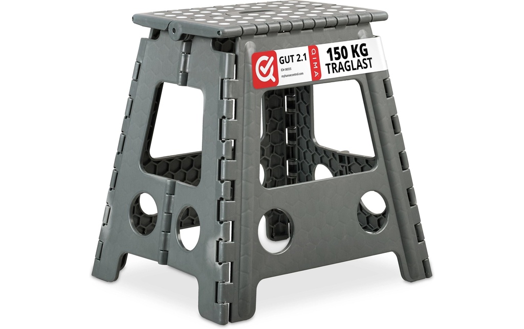 relaxdays Tabouret pliant XL, gris