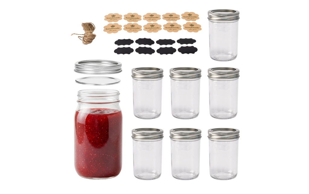 relaxdays Bocaux à conserves 250 ml, 8 pièces