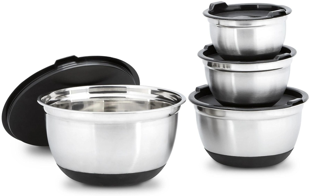 relaxdays Bol mélangeur 7.3 l, Argenté