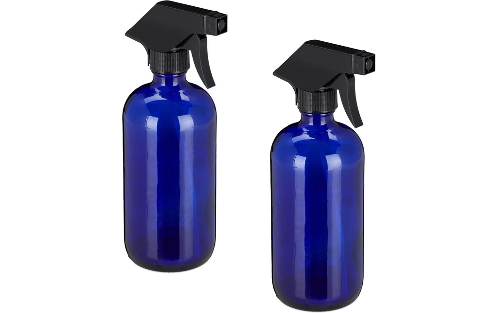 relaxdays Flacons pulvérisateurs 500 ml, bleu, 2 pièces
