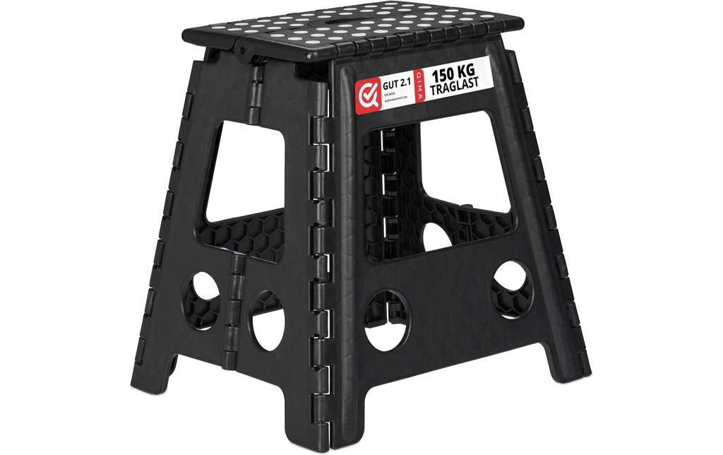 relaxdays Tabouret pliant XL, noir