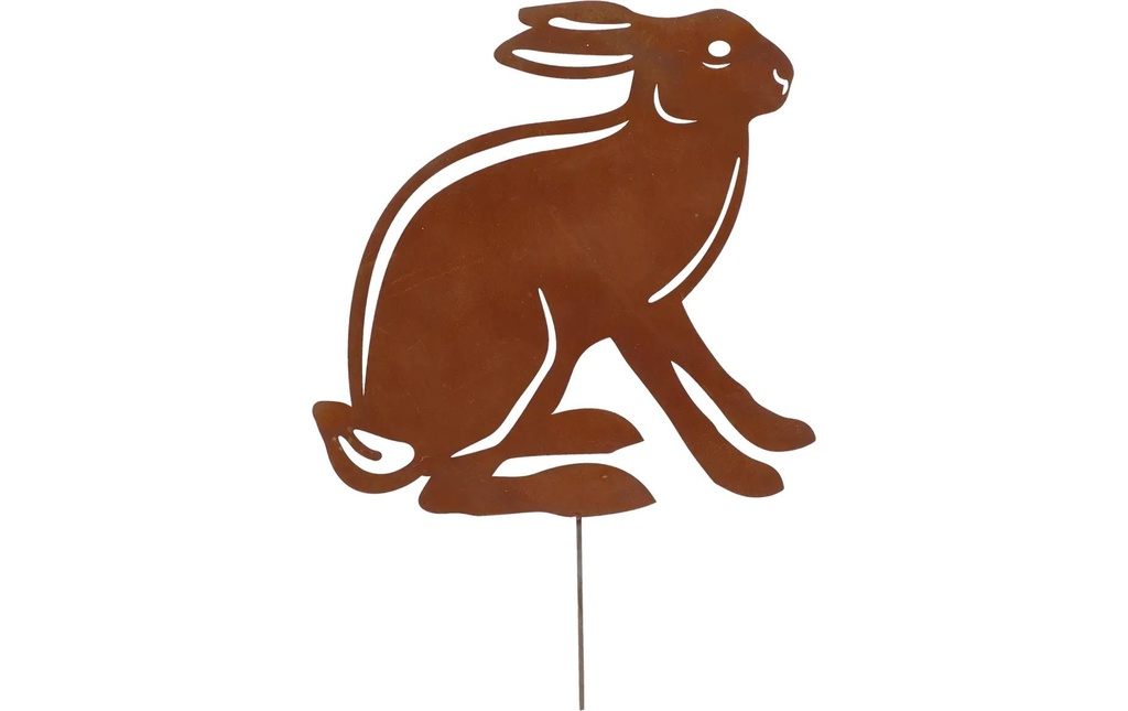 Esschert Design Lapin Métal rouille noble