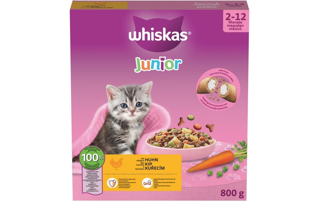 Whiskas Alimentation sèche Poulet Junior 800 g