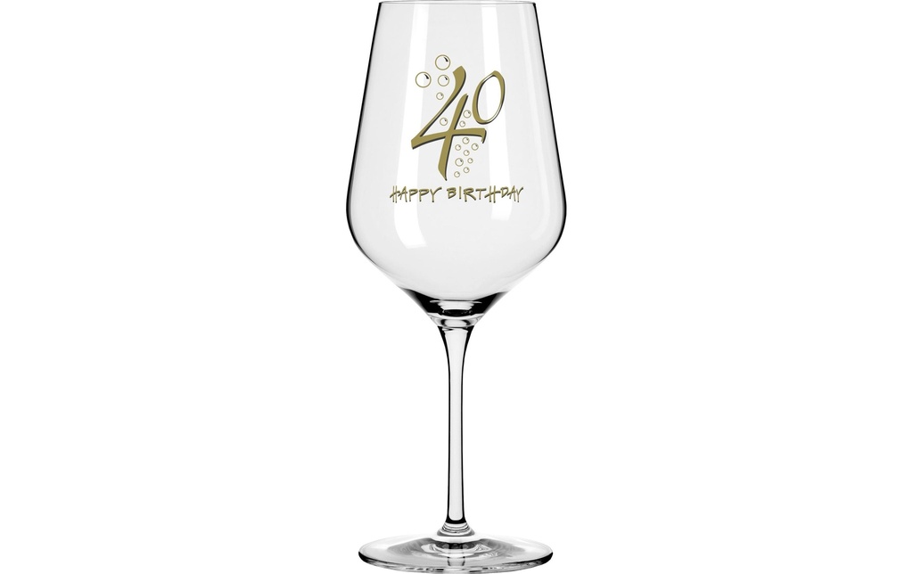 Wate Verre à vin Happy Birthday 40