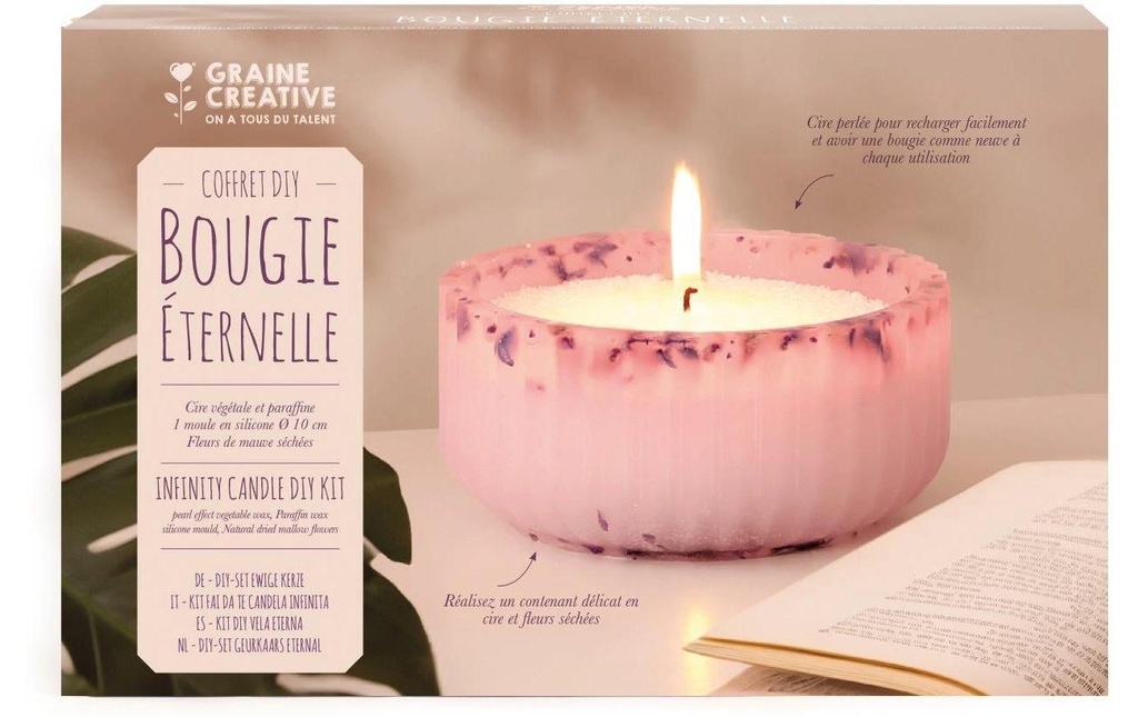 Graine Créative Set DIY de bougies Éternité Fleurs de mauve 10 cm
