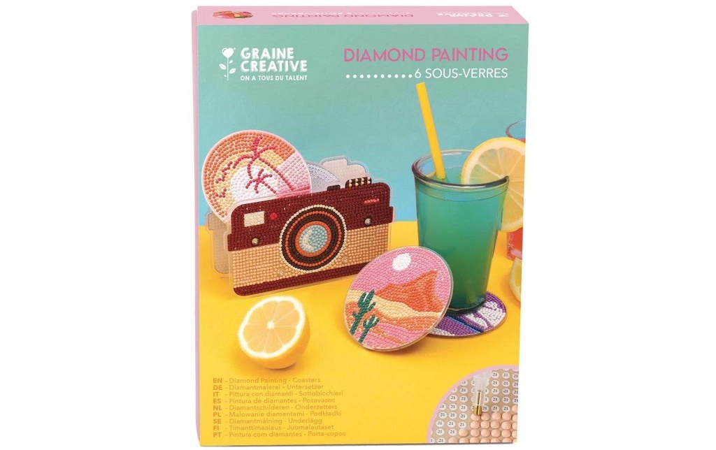 Graine Créative Set de dessous de verre Diamond Painting 17 x 13 x 4.5 cm