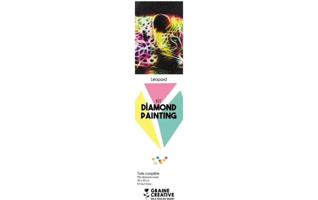 Graine Créative Kits de bricolage Peinture au diamant Léopard 30 x 40 cm