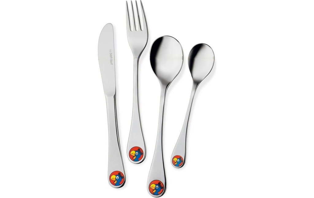Berndorf Set de couverts pour enfants Globi 4 pièces, Argenté