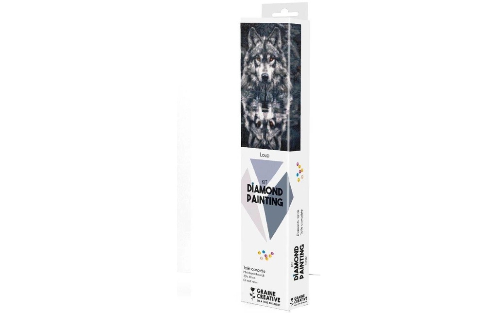 Graine Créative Kits de bricolage Peinture au diamant Loup 30 x 40 cm