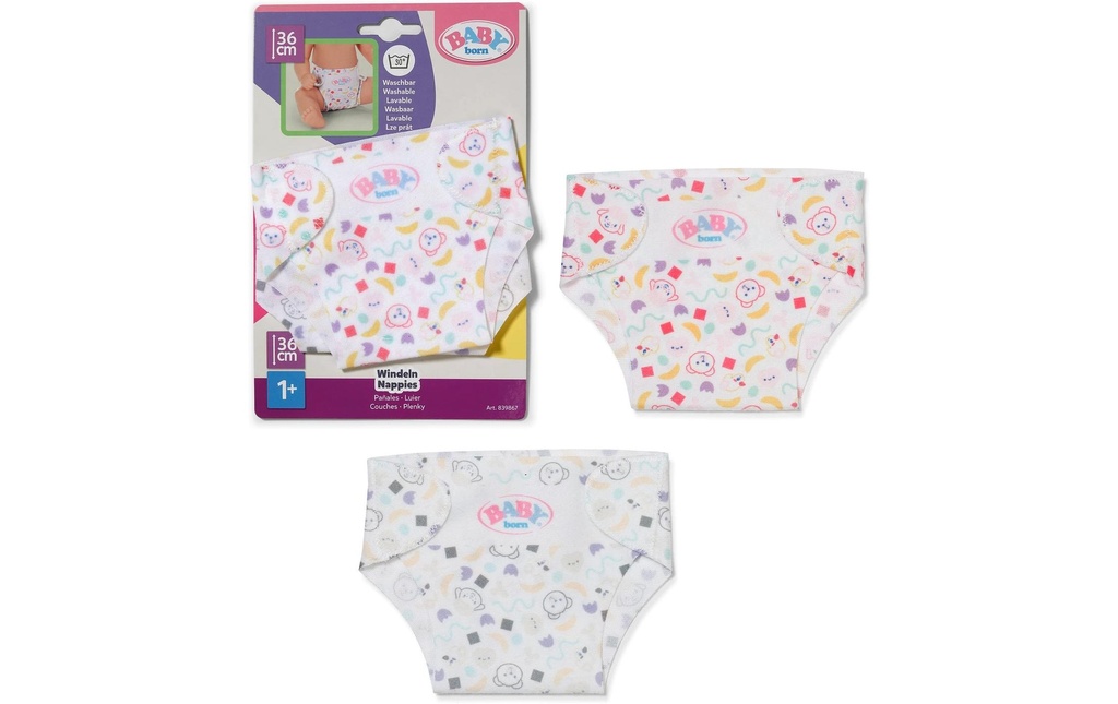 Baby Born Accessoires pour poupées Paquet de 2 couches 36 cm