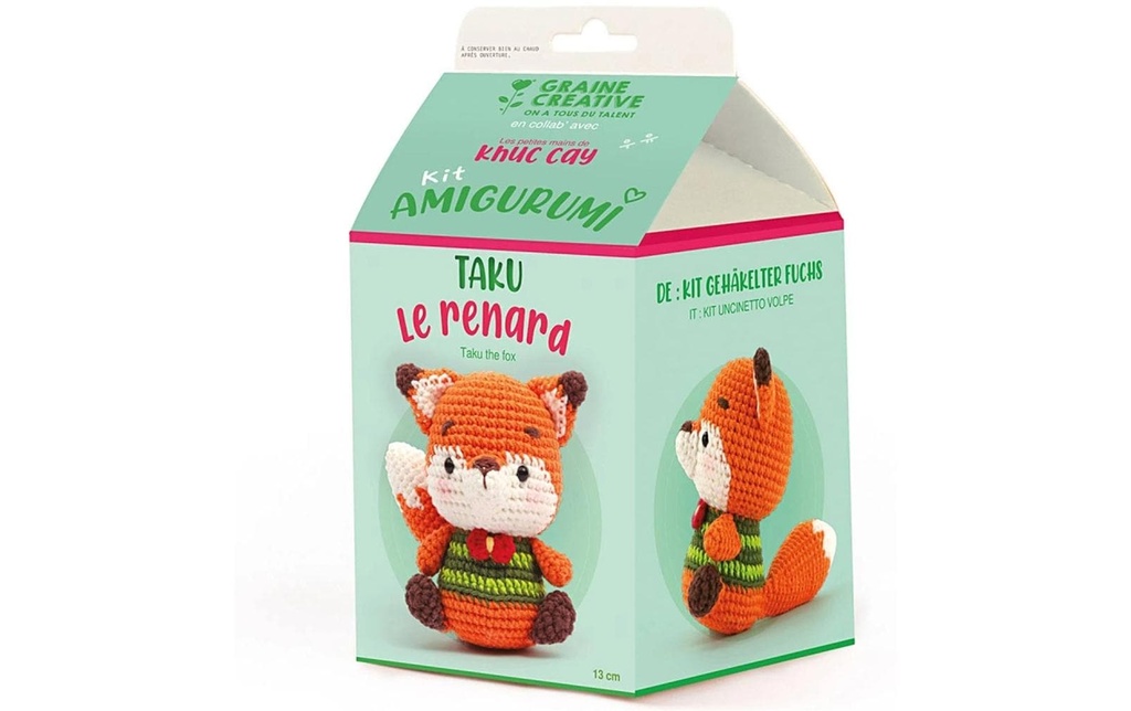 Graine Créative Kit de crochet Amigurumi renard 13 cm