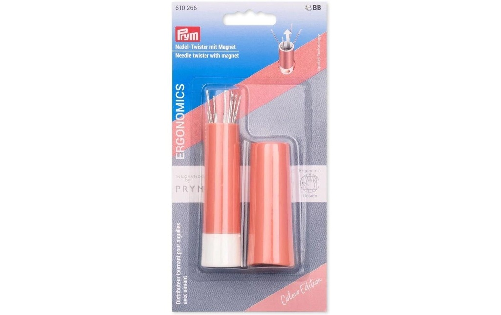 Prym Prym enfile-aiguille ergonomique avec aiguilles Abricot