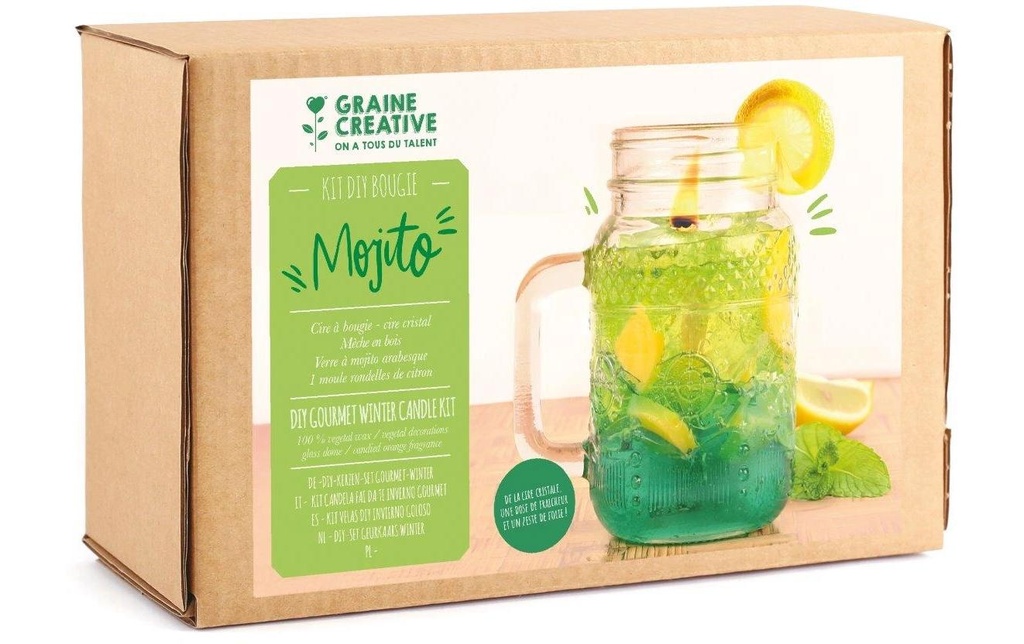 Graine Créative Kit de bougies DIY Mojito Aspect gel cristallin