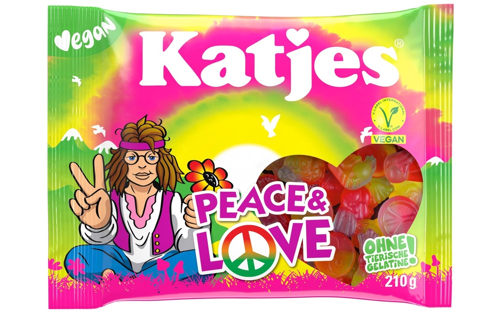 Katjes Bonbons gommeux Katjes Peace et Love 210 g