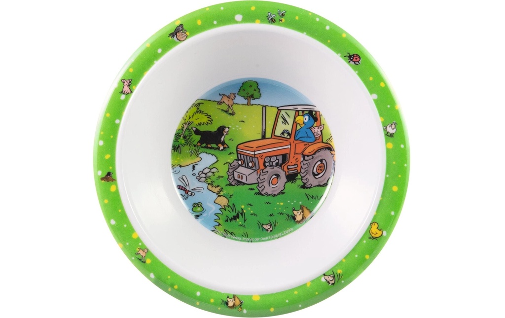Berndorf Bol à muesli Globi Ferme 16 cm, Vert/Blanc